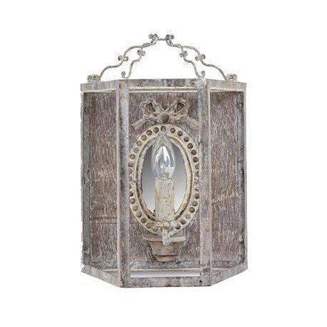 Rustic white wall sconce by Coquecigrues