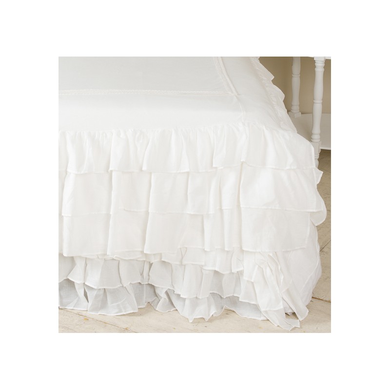 ... > Boutis > Bed cover with frills white "Fru Fru" 260 x 26...