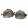 Set de 2 cloches "fromages-fruits" couleur zinc