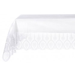 Nappe en dentelle de vinyle blanc 152x228 cm