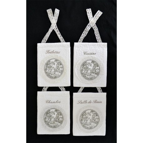 Set de 4 panneaux de porte marivaudage