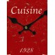 Pendule rouge "Cuisine"