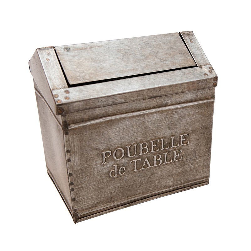 Poubelle de table en zinc par Antic Line dans un esprit cosy et vintage