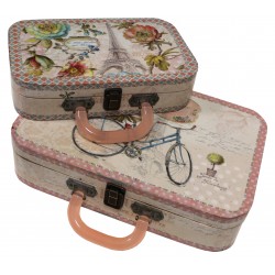 Set de 2 valises au décor de vélo