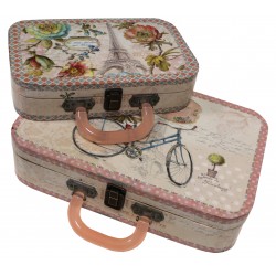 Set of 2 suitcases cycling decor