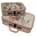 Set of 2 suitcases cycling decor