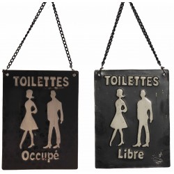Plaque de toilettes sur chainette LIBRE-OCCUPE