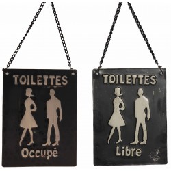 Toilet plate on chainette LIBRE-OCCUPE