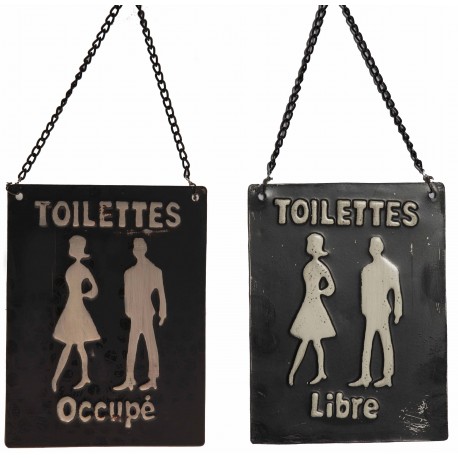 Plaque de toilettes sur chainette LIBRE-OCCUPE