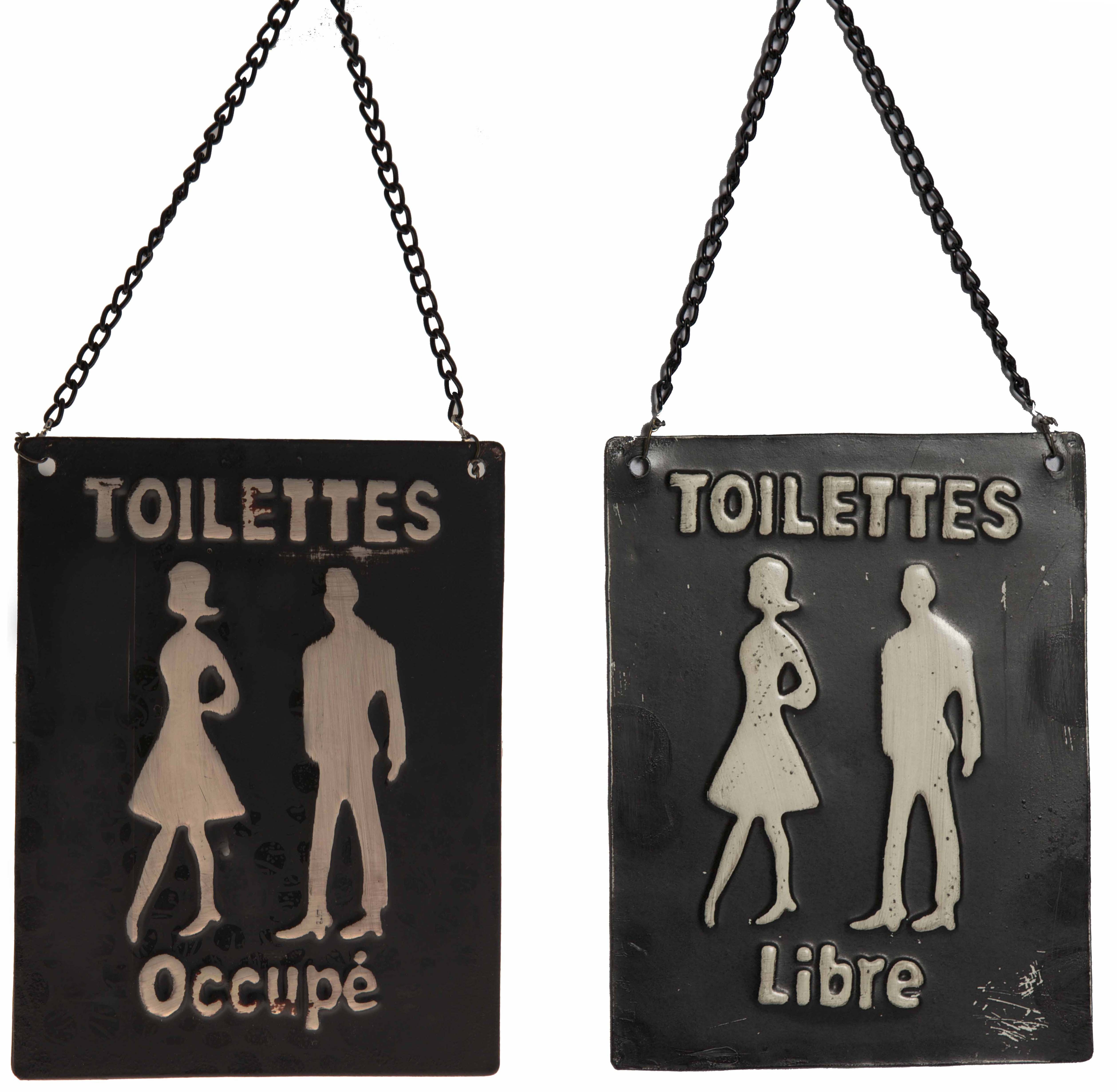 Plaque de toilettes sur chainette LIBRE-OCCUPE de chez Antic Line
