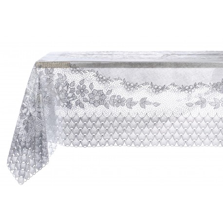 Vinyl lace tablecloth Silver
