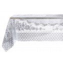 Vinyl lace tablecloth Silver 152 x 264 cm