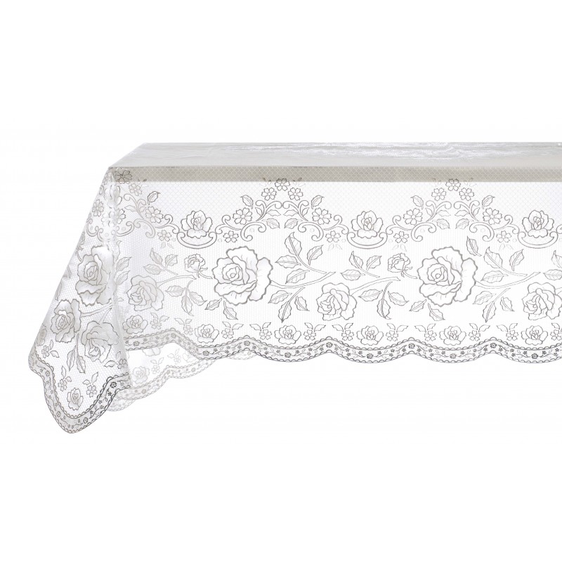 Vinyl lace tablecloth Silver by Blanc Mariclo ideal for a shabby chic decor
