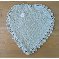 Tapis coeur jacquard au crochet vert