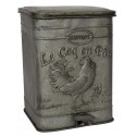 Zinc bin with cock decor