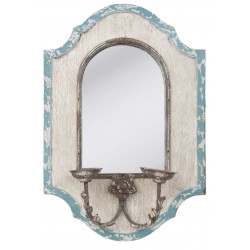 Wall mirror antique wooden chandelier