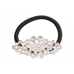 Hair elastic with oval flower