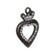 Heart-shaped pendant with crystals