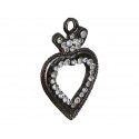 Heart-shaped pendant with crystals