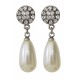 Boucles d’oreilles à cristaux Swarovski® et perles crème sur monture couleur argent