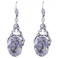 Boucles d'oreilles à cristaux Swarovski® Blue Shade sur monture argent