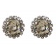 Boucles d'oreilles rondes cristal Swarovski® Black Diamond orné de petits cristaux Swarovski® Crystal