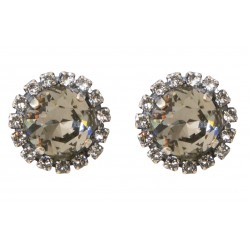 Swarovski® Crystal Round Diamond Earrings with Swarovski® Crystal Crystals