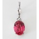 Boucles d'oreilles à cristaux Swarovski® Fuchsia sur monture argent