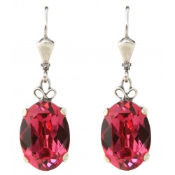 Swarovski® Fuchsia crystal earrings on silver mount