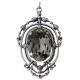 Collier avec chaîne argent et médaillon avec cristal  Swarovski® Black Diamond