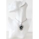 Collier avec chaîne argent et médaillon avec cristal  Swarovski® Black Diamond