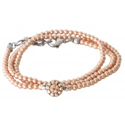 Bracelet à enrouler autour du poignet en perles Swarovski® Rose Gold Pearl et cristaux Vintage Rose Swarovski®