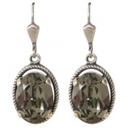 Boucles d'oreilles à cristaux Swarovski® Black Diamond