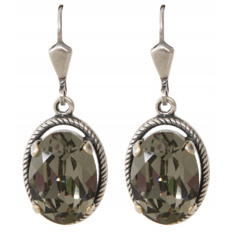 Boucles d'oreilles à cristaux Swarovski® Black Diamond