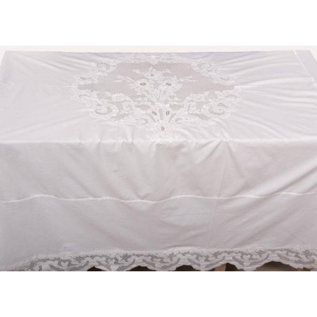 Nappe tubéreuse blanc 180 x 180 cm