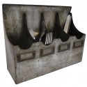 Range couverts mural vintage en zinc