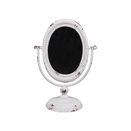 Miroir inclinable sur pied blanc antique