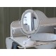 Tilt mirror on foot antique white