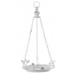 Portofino collection white metal bird feeder