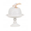 White ceramic glass cake stand