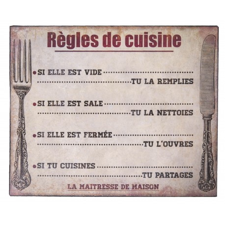 Plaque Métal Rétro Décoration Cuisine Vintage Antic Line 