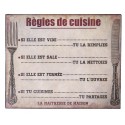 Metal plate "Règles de Cuisine"