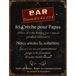 Metal plate "Crèche pour papas"