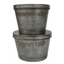 Set 2 pot réserves "Patates / Oignon-Ail" en zinc