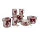 Coffret tasse et sous tasse décor fleurs roses