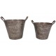 Set de 2 seaux zinc "Roses de Provence"