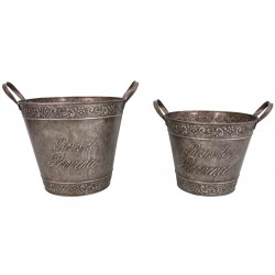 Set de 2 seaux zinc "Roses de Provence"