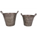 Set de 2 seaux zinc "Roses de Provence"