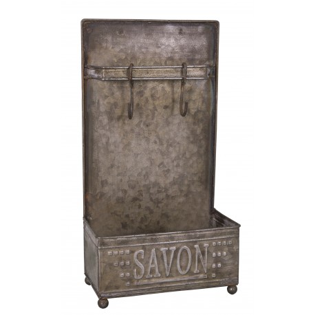 Porte savon et gant en zinc