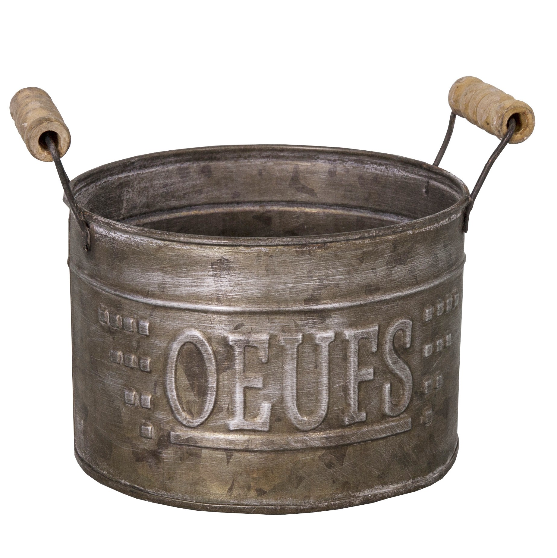 Zinc Egg Basket Oeufs With Wooden Handles By Antic Line Ideal For Zinc Egg Basket Oeufs With Wooden Handles